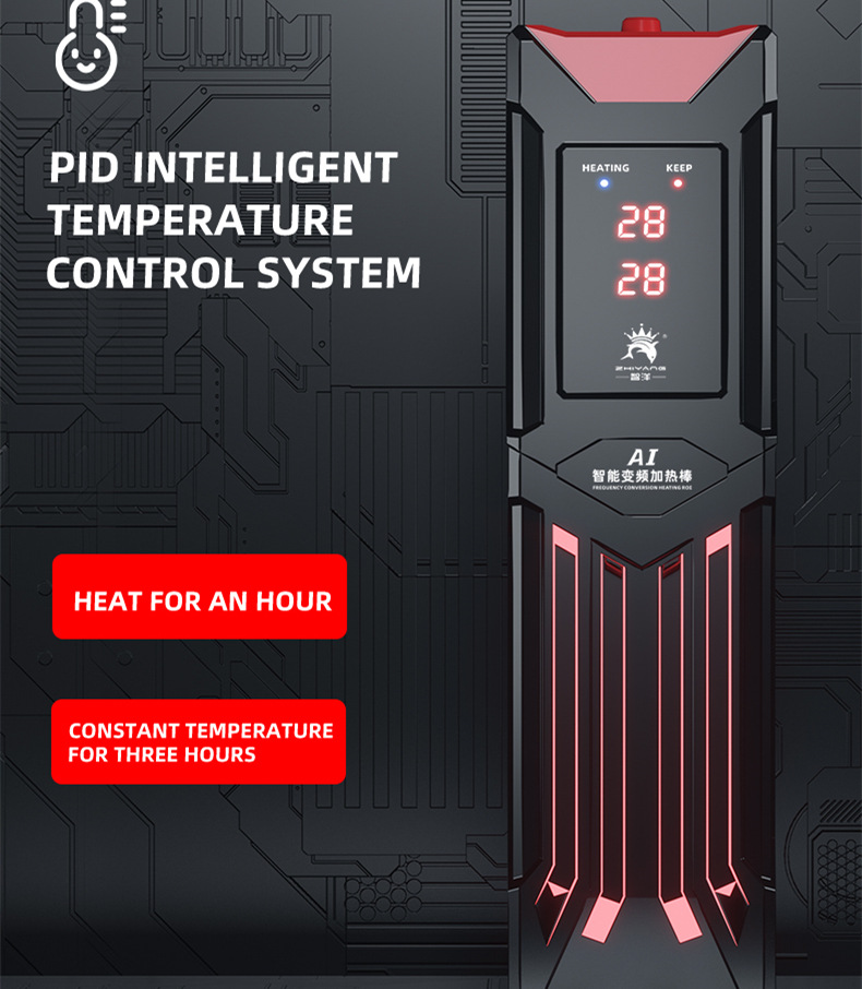 Fish Tank Heater - 110V 220V Hochleistungs-Aquarium-Heizstab Frequenz-Aquariumheizung Titan-Aluminium Automatische